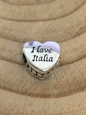 Pandora I Love Italia Charm Italia Heart Bead Charm, S925 Silver Jewelry